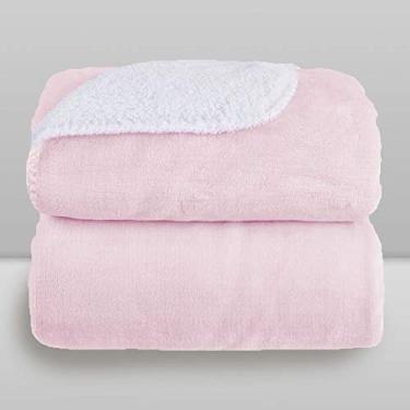 Imagem de Cobertor Donna Laço Bebê 110x90 cm Microfibra Plush com Sherpa Rosa