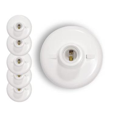 Imagem de Kit 5 Plafon Plafonier Bocal Redondo Branco Soquete E27