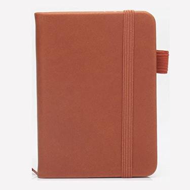 Imagem de A7 mini notebook portátil bloco de notas PU capa diário livro de palavras escrito à mão bloco de notas escritório estudante papelaria escolar, ruivo