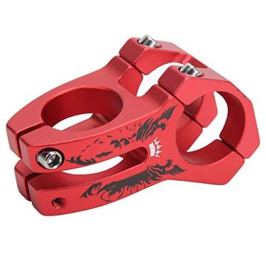 Imagem de Quadro de mountain bike guidão de bicicleta de processo CNC leve design oco 31,8 mm liga de alumínio Capa de fone de ouvido de bicicleta vermelha