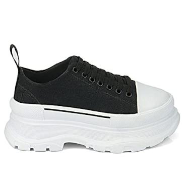 Imagem de Tênis Feminino Plataforma GuGi Sneaker Sola Alta Sophia 620-GG;Cor:Preto;Tamanho:39