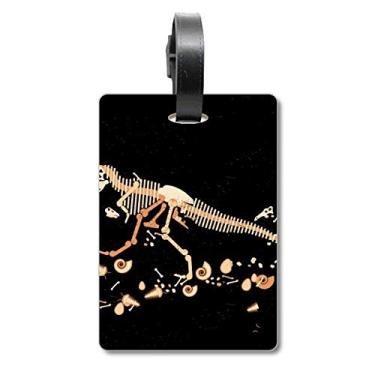 Imagem de Bones Bone Miniatura Dinossauro Mala, Etiqueta de Bagagem, Cartão Pendurado, Multicolorido.