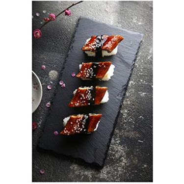 Imagem de Prato criativo simples prato de sushi preto pizza pastelaria prato de assar balanço de rocha winging western talheres prato de bife prato de lanche retrô preto (tamanho: 25x12cm)