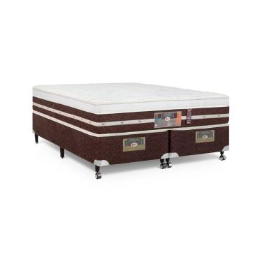 Imagem de Cama Box + Colchão Castor King Silver Star Air One Face Hibrido 193x203x59cm