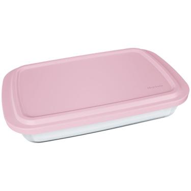 Imagem de Assadeira Retangular Marinex em Vidro com Tampa Plástica - 34,62 cm 
