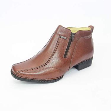 Imagem de bota semi-social masculina super confort em legitimo couro bovino tipo floater, cla modelo 9405 (43, floater chocolate)