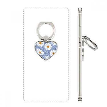 Imagem de Suporte de anel de telefone branco com flor Calliopsis suporte universal