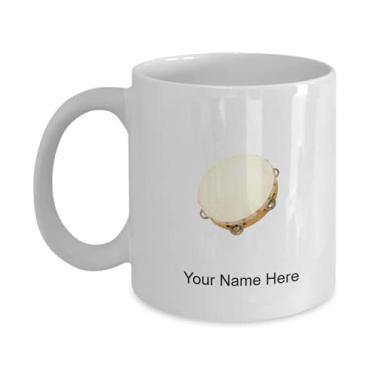 Imagem de Caneca de pandeiro personalizada, xícara de café pandeiro - ideia de presente de pandeiro - Caneca de café de 325 ml