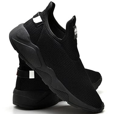 Imagem de Tênis Meia Masculino Nylon Elástico Confortável Dia a Dia Black 42