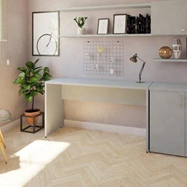 Imagem de Mesa de Escritório Corp 25mm 120 cm Bramov Móveis Cinza Cristal