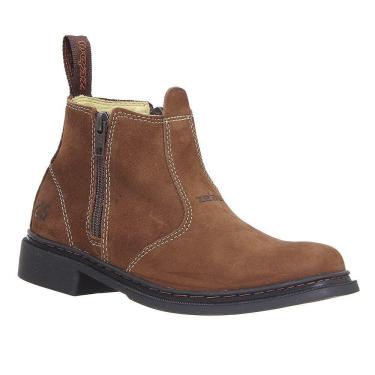 Imagem de Botina de Couro Marrom Unissex com Zíper Zebu 27785