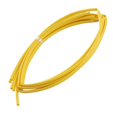 Imagem de Bettomshin 5 peças PE tubo termorretrátil conduíte 0,5 cm de diâmetro 9,5 m de comprimento tubo isolado tubo envolvimento relação 2:1 manga de cabo elétrico para proteção de isolamento de longa duração amarelo