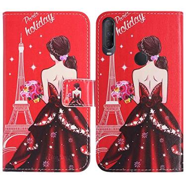 Imagem de TienJueShi Dream Girl Fashion Stand TPU Silicone Book Stand Flip PU Leather Protector Phone Case para Alcatel 1SE Light 4087u 6,2 polegadas Capa Carteira Etui