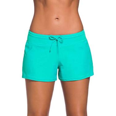 Imagem de Shorts Femininos, Estilo Simples, Respirável, Fibra Macia, Cordão, Praia, para Academia (M)