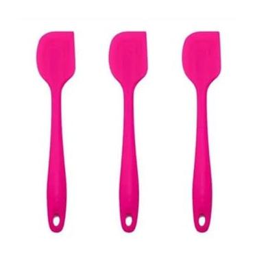 Imagem de Kit com 3 Espátulas Multiuso Pão Duro Silicone Maciço (Pink)