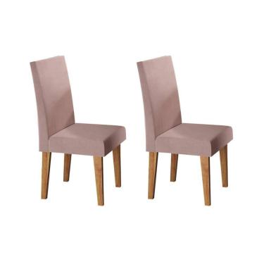 Imagem de Kit com 2 Cadeiras para Sala de Jantar Mdp/mdf Wallace Veludo Rosa