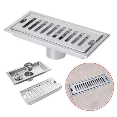 Imagem de Ralo Linear Grelha Anti-Odor E Insetos Com Caixa Coletora