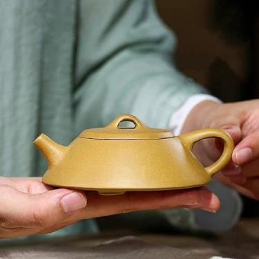 Imagem de Bule de chá Yixing chinês de 120 ml com filtro de argila roxa chaleira artesanal