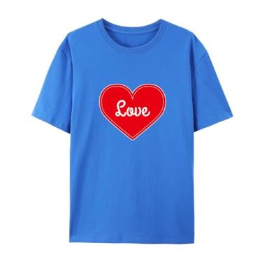 Imagem de Camiseta Love Graphic para amigos Love Funny Graphic para homens e mulheres para o amor, Azul, PP