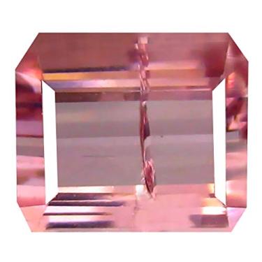 Imagem de Pedra preciosa natural solta de turmalina rosa não aquecida 2,20 ct com corte de octógono (8 x 7 mm)