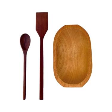 Imagem de Kit 1 Gamela/Caiacão, 1 Colher de pau p/Mingau e 1 Pá p/Angu