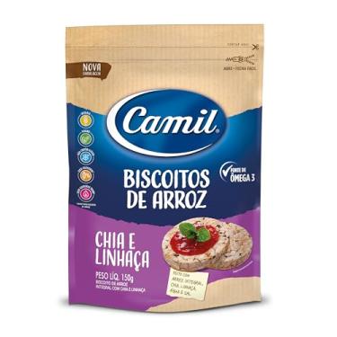 Imagem de Biscoito de Arroz Integral com Chia e Linhaça Camil Pct 150g