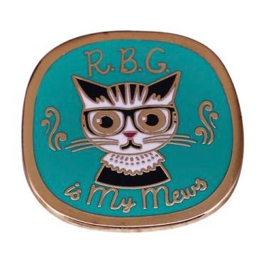 Imagem de Emblema esmaltado RBG is My Mews Cat Ruth Bader Ginsburg Dissent 3,15 cm, 1.25 Inches, Esmalte, Esmalte