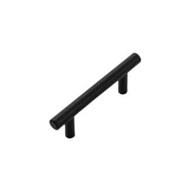 Imagem de Alça de armário de aço inoxidável de 10 pacotes, puxador de cozinha de 3 polegadas, ferragens para portas e móveis de banheiro, maçaneta de gaveta integral de 5 polegadas, preta, 10 peças