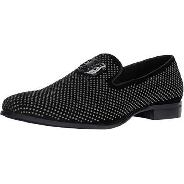 Imagem de STACY ADAMS Mocassim masculino Swagger Studed Ornament slip-on estilo dirigir, Preto, 14