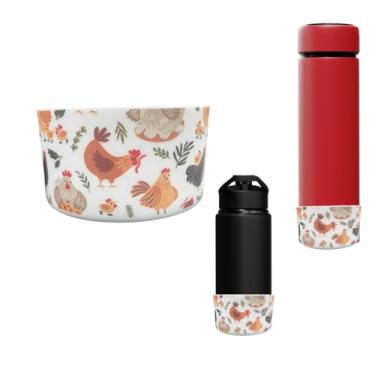 Imagem de Royalty Essentials Botas protetoras de silicone para garrafas de água Stanley fofas com capa de manga antiderrapante para garrafas de água servem para base de 7 a 7,5 cm (frango)