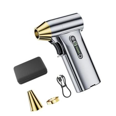 Imagem de Ventilador elétrico Air Duster Jet Ventilador de mão recarregável de secagem rápida Ventilador sem escova Mini ventilador para laptop de verão Cama, Prata