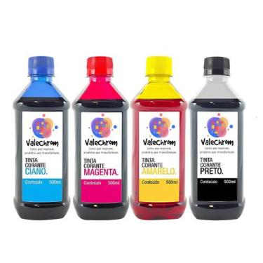 Imagem de Kit 4 Tinta Compatível Canon MG2410 MG2510 TS3110 PG145 CL146 de 500ml