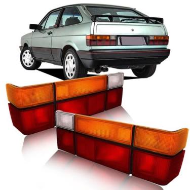 Imagem de Par Lanternas Traseiras Gol Quadrado Tricolor 1987 à 1994 - JCV