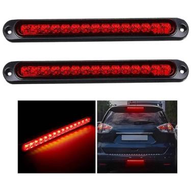 Imagem de FZJDED 2 peças IP65 25.4 cm 15 LED barra de luz traseira de freio de freio parada de luzes traseiras conjunto fita de liberação de identificação luz vermelha à prova d'água para Wrangler carrinho de