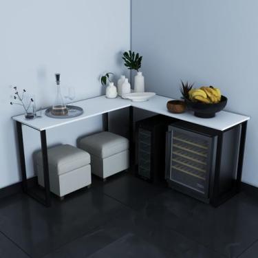 Imagem de Mesa Em L Industrial Para Escritório e Sala Gamer  Estilo Industrial e