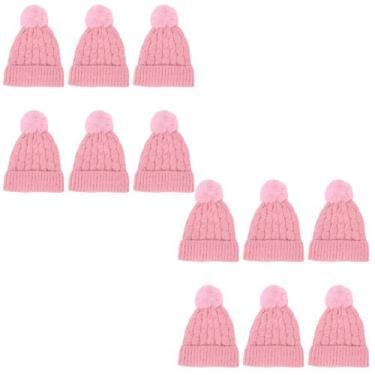 Imagem de kit 12 toucas gorro infantil de pompom bichinho para menino menina for
