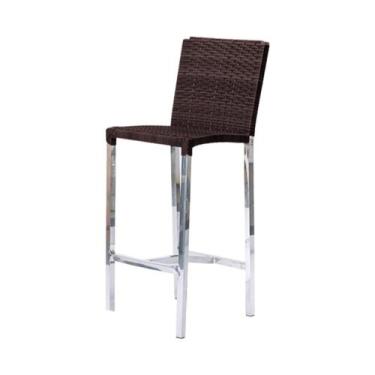 Imagem de Banqueta Alta para Cozinha Bar em Alumínio e Fibra - Premium Box, Pedr