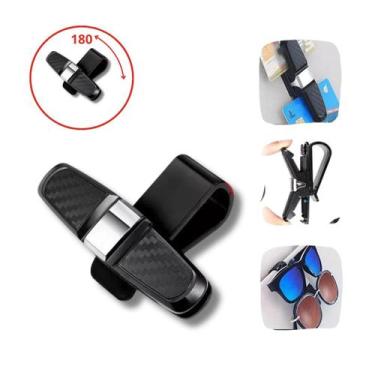 Imagem de Porta Óculos Para Carro Suporte Prático Quebra Sol Veicular cor Preto 