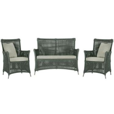 Imagem de Jogo Sofá e 2 Poltronas de Área Igapó Alumínio Pintura Fendi Corda Náu