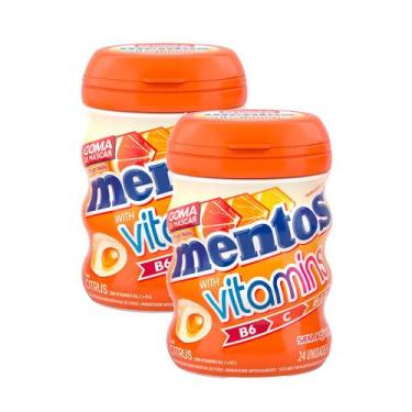 Imagem de Kit 2 Chiclete Mentos Vitamins Citrus Zero Açúcar 48g