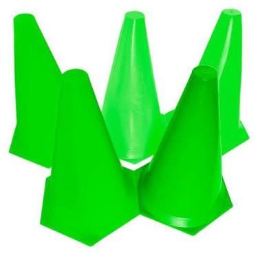 Imagem de Kit C/ 10 Cones de Plástico Rígido 23cm Prouno, Verde, ST