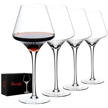 Imagem de BACLIFE Conjunto de taças de vinho tinto de 118 – 590 ml taça de vinho de cristal premium com haste longa – copos de vinho grandes soprados à mão – presente exclusivo para casamento, aniversário