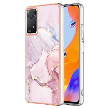 Imagem de Monwutong Capa fina para Redmi Note 11 4G, capa para Redmi Note 11s, IMD Marble Pattern Fashion Case para meninas, capa de proteção de tela e câmera para Redmi Note 11 4G/Redmi Note 11s, YBDD ouro