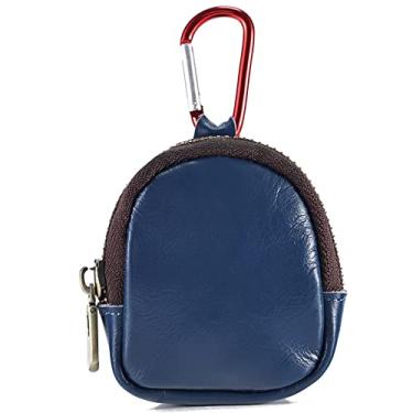 Imagem de Tomcrazy Mini mochila de moedas capa de couro genuíno para AirPods Pro 2 1 3 com bolsa pequena, Sony LinkBuds S WF-L900 WF-1000XM4, Galaxy Buds, chaves, cartão de acesso, chaveiro Airtag (azul royal)