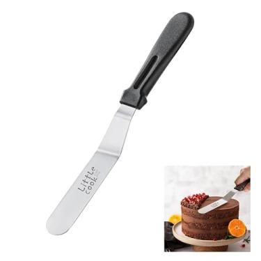Imagem de Espátula de confeitaria, espátula de aço inoxidável Little Cook, espátula de bolo com alça ergonômica de polipropileno, espalhador de cobertura multiuso para casa, cozinha, assar, lavável na