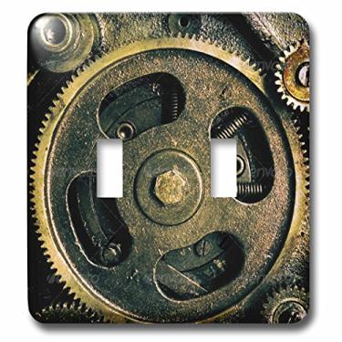 Imagem de 3dRose LSP_167128_2 Engrenagens punk a vapor em bronze, visual realista, arte divertida, interruptor duplo