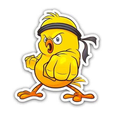 Imagem de Angry Little Chick Karatê Adesivo de vinil engraçado à prova d'água 12,5 x 12,7 cm Meme de pato decalque de carro para-choque janela van caminhão garrafa de água anti utilização não autorizada