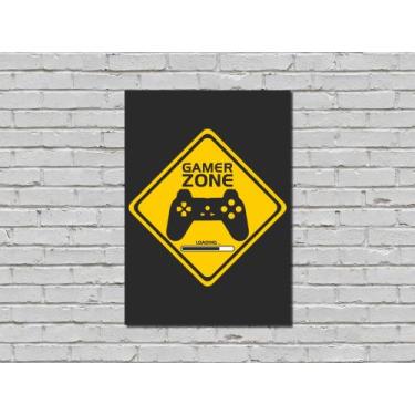 Imagem de Quadro Placa Decorativa Gamer Zone MDF - Quadrinhos.me, M