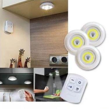 Imagem de Luminaria Kit 3 Spot luz led Lâmpada  fria Controle Remoto - ZEM