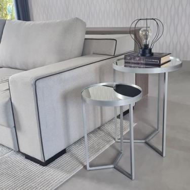 Imagem de Kit 2 Mesas Lateral com Espelho - Mesinha de Apoio + Cores - BELI HOUS